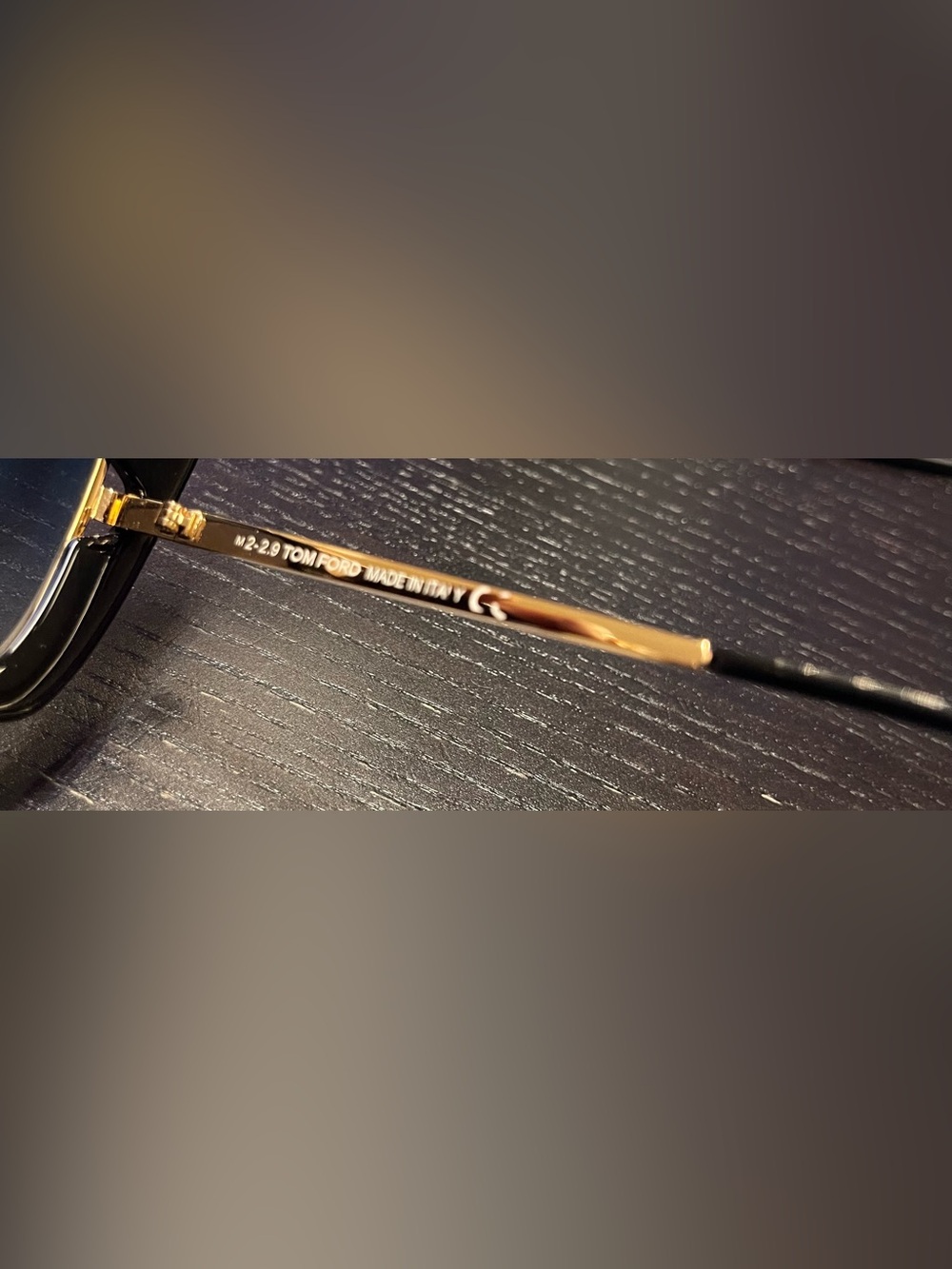 Tom Ford Black and Gold Thick-Frame Eyeglasses - Picture 4 of 4